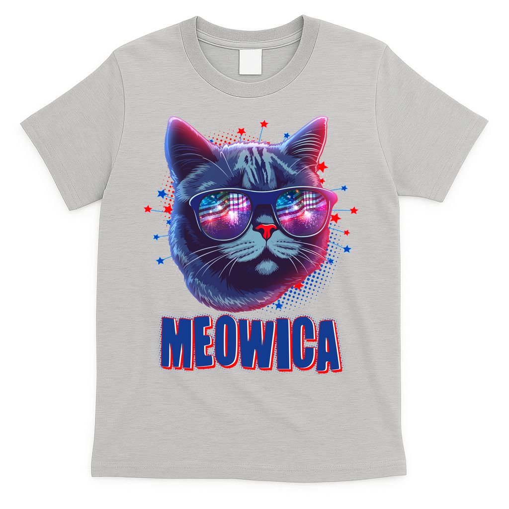 Funny 4th Of July Meowica Fireworks Cat T-Shirt