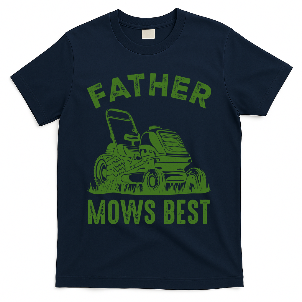 Father Mows Best Retro Vintage Funny Dad T-Shirt