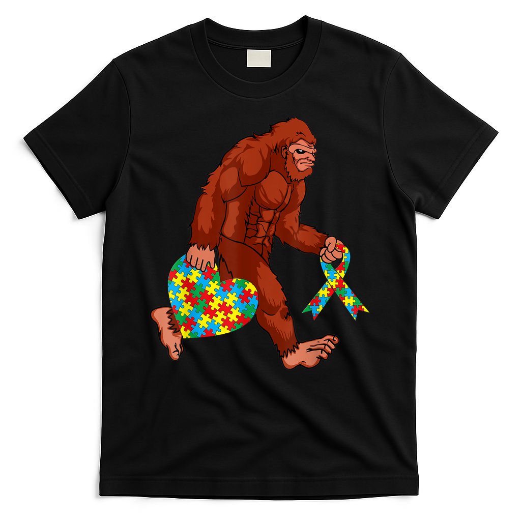 Funny Autism Bigfoot Autism Awareness Month T-Shirt