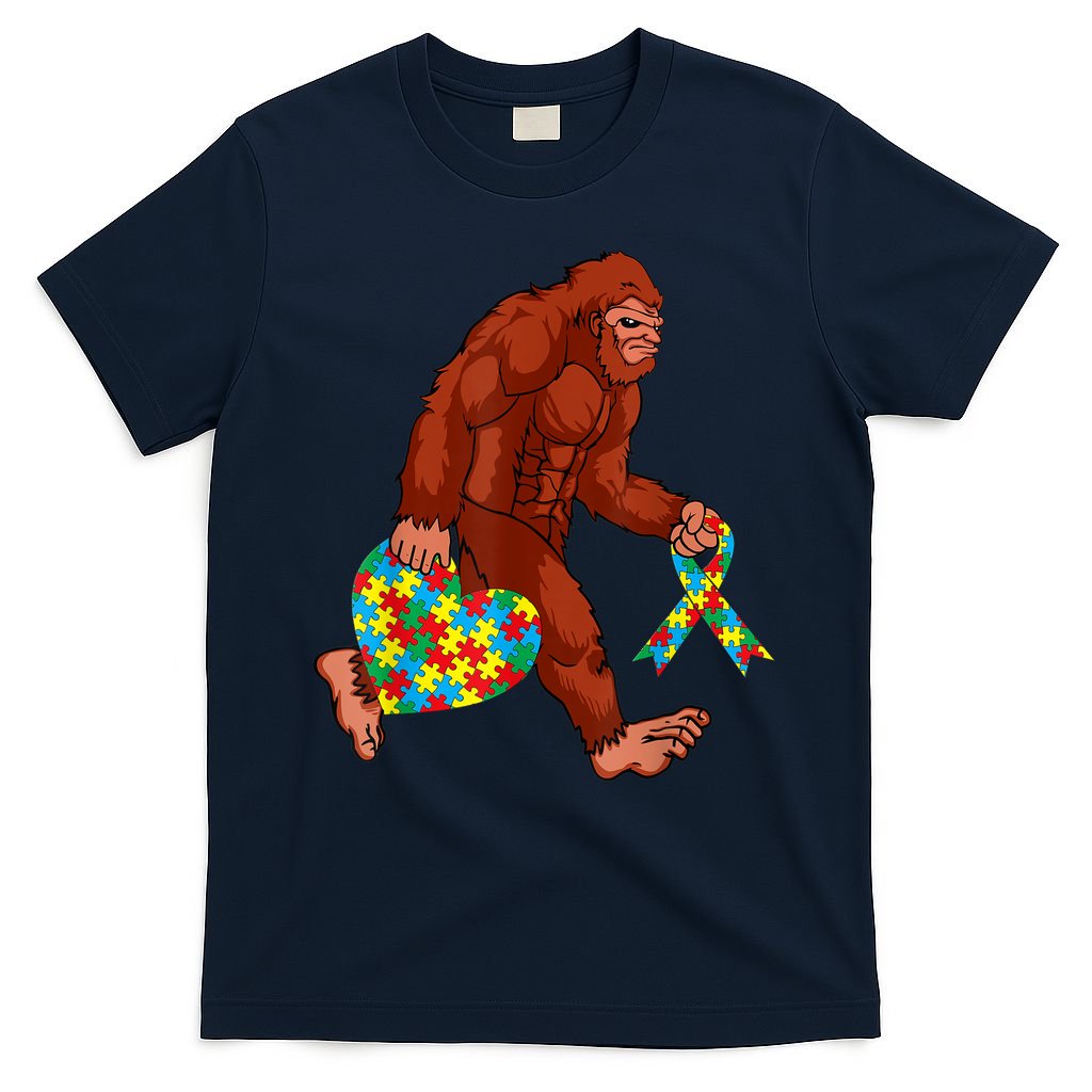 Funny Autism Bigfoot Autism Awareness Month T-Shirt