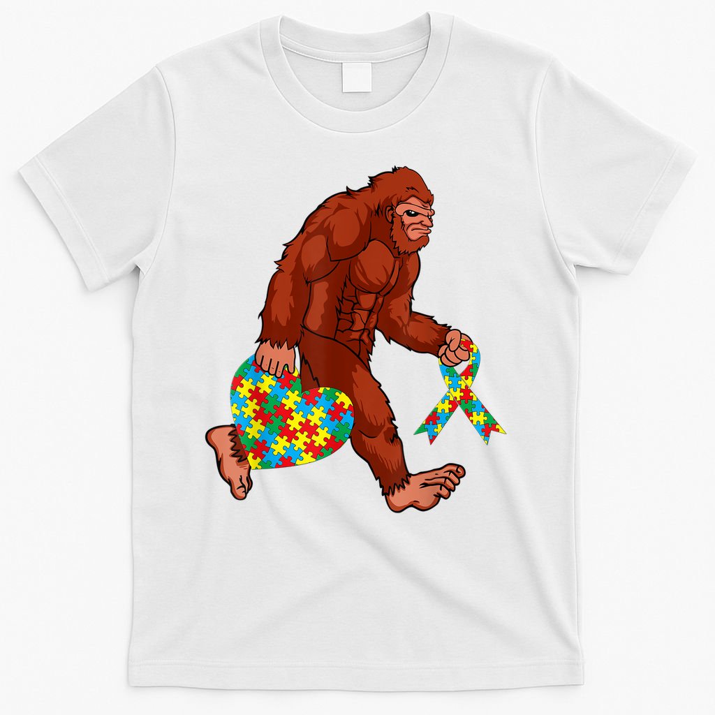 Funny Autism Bigfoot Autism Awareness Month T-Shirt