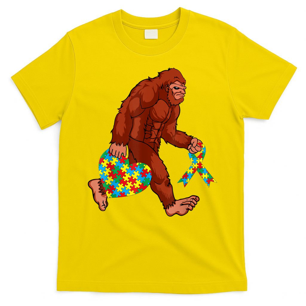 Funny Autism Bigfoot Autism Awareness Month T-Shirt
