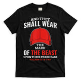 Funny Anti Trump Mark Of The Beast Red Hat T-Shirt