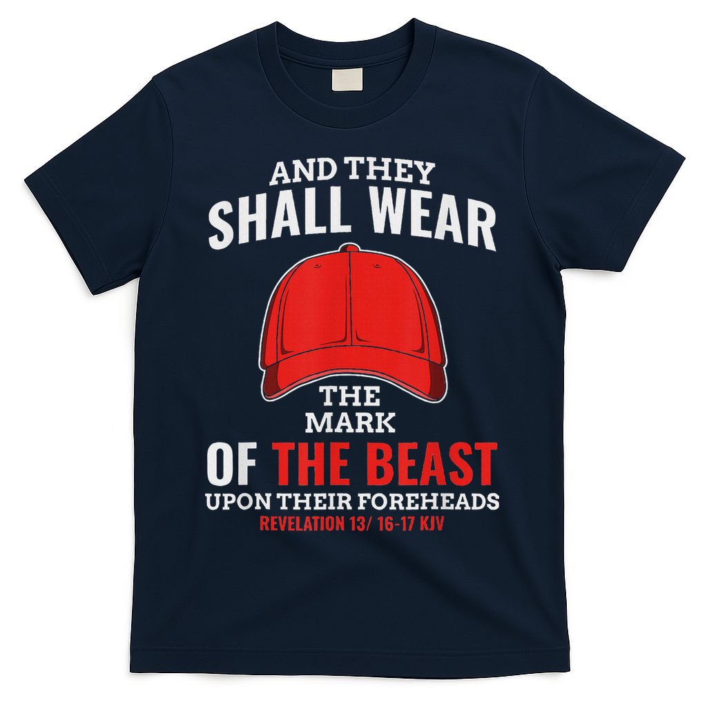 Funny Anti Trump Mark Of The Beast Red Hat T-Shirt