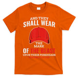Funny Anti Trump Mark Of The Beast Red Hat T-Shirt