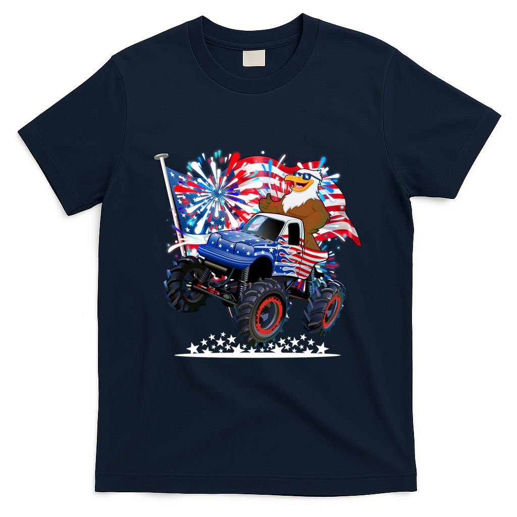 Funny American Usa Flag Eagle Monster Truck T-Shirt