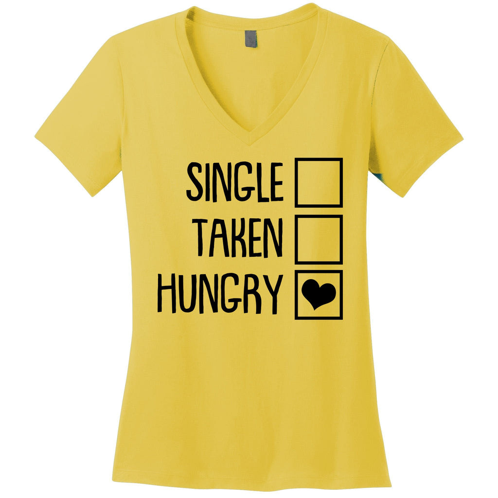 Funny Anti Valentine Single Taken Hungry Women's V-Neck T-Shirt