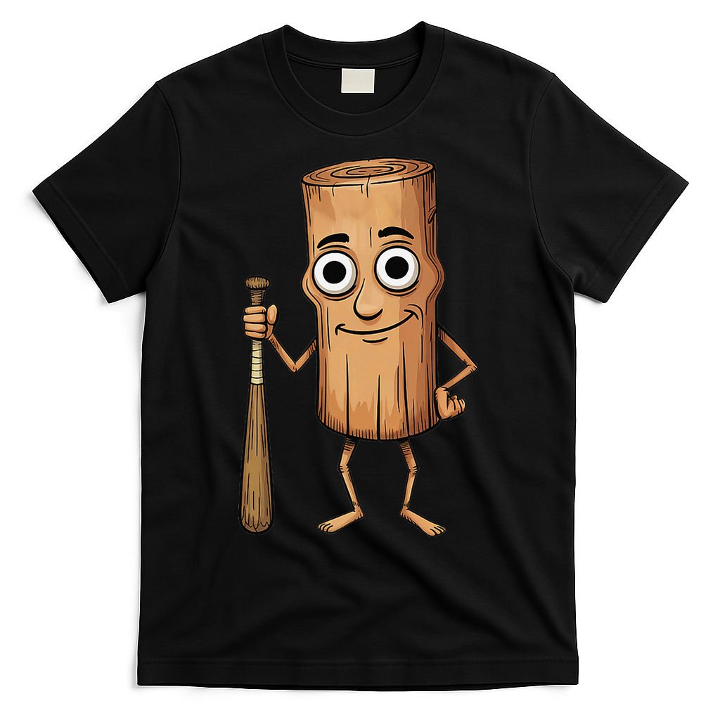 Funny Baseball Bat Wood Log Meme Brainrot Italian T-Shirt