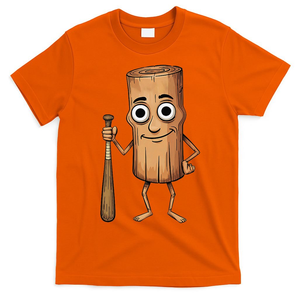 Funny Baseball Bat Wood Log Meme Brainrot Italian T-Shirt