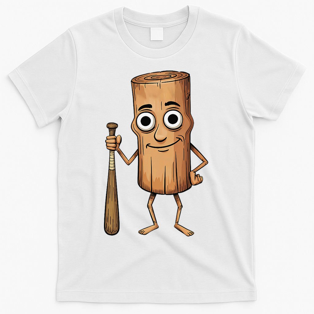 Funny Baseball Bat Wood Log Meme Brainrot Italian T-Shirt