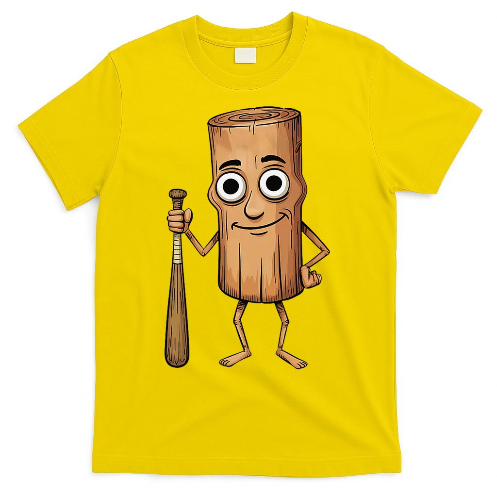 Funny Baseball Bat Wood Log Meme Brainrot Italian T-Shirt