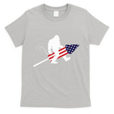 Men  Bigfoot Fireworks 4th of July American Flag US T-Shirt