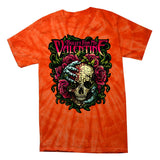 Funny Bullet My Valentine Skull Roses and Red Blood Horror Tie-Dye T-Shirt