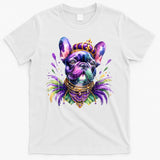 French Bulldog Owners With Mardi Gras Watercolor Dog Lovers Gift Retro T-Shirt