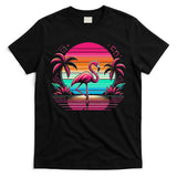 Flamingo Beach Summer Vibes Palm Tree Tropical Summer T-Shirt