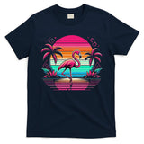 Flamingo Beach Summer Vibes Palm Tree Tropical Summer T-Shirt
