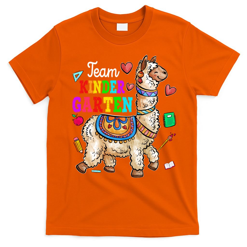 Funny Back To School Llama Team Kindergarten First Day Cute Gift T-Shirt