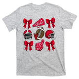 Football Coquette Bow Football Cheer Lover T-Shirt