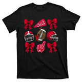 Football Coquette Bow Football Cheer Lover T-Shirt