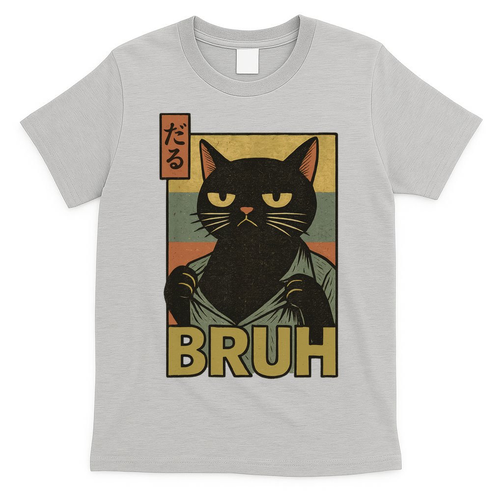 Funny Cat Bruh Meme Japanese Anime  T-Shirt