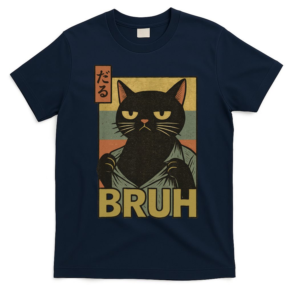 Funny Cat Bruh Meme Japanese Anime  T-Shirt