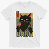 Funny Cat Bruh Meme Japanese Anime  T-Shirt