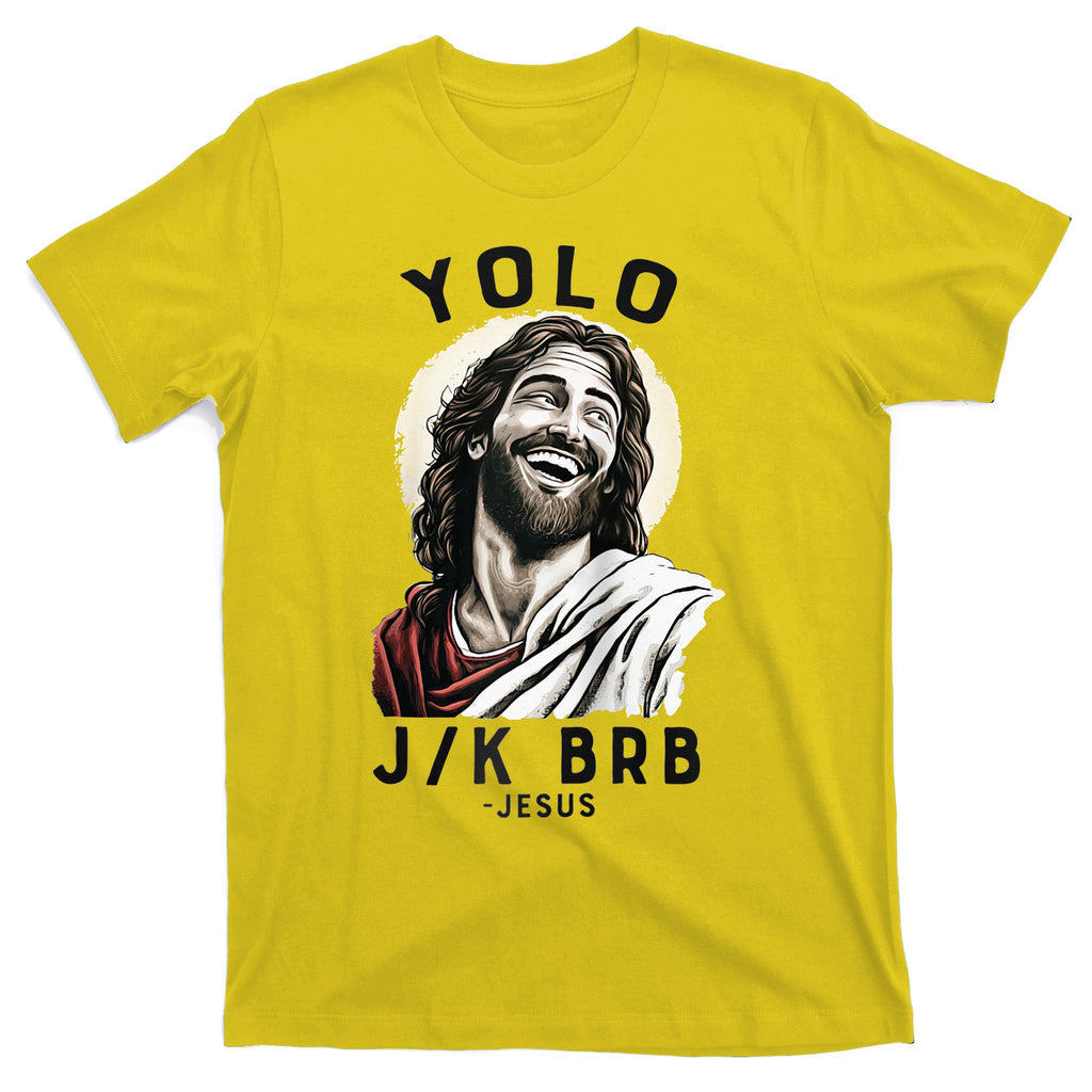 Funny Christian Easter Jesus YOLO JK BRB Raglan T-Shirt