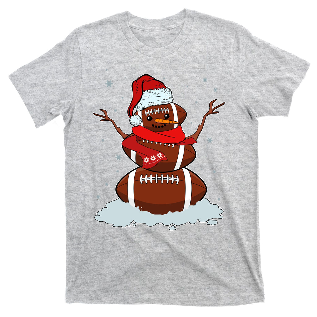 Funny Christmas Football Snowman T-Shirt
