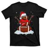 Funny Christmas Football Snowman T-Shirt