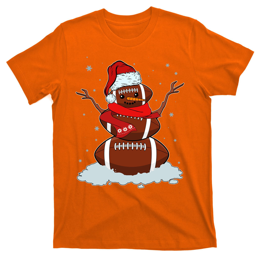 Funny Christmas Football Snowman T-Shirt