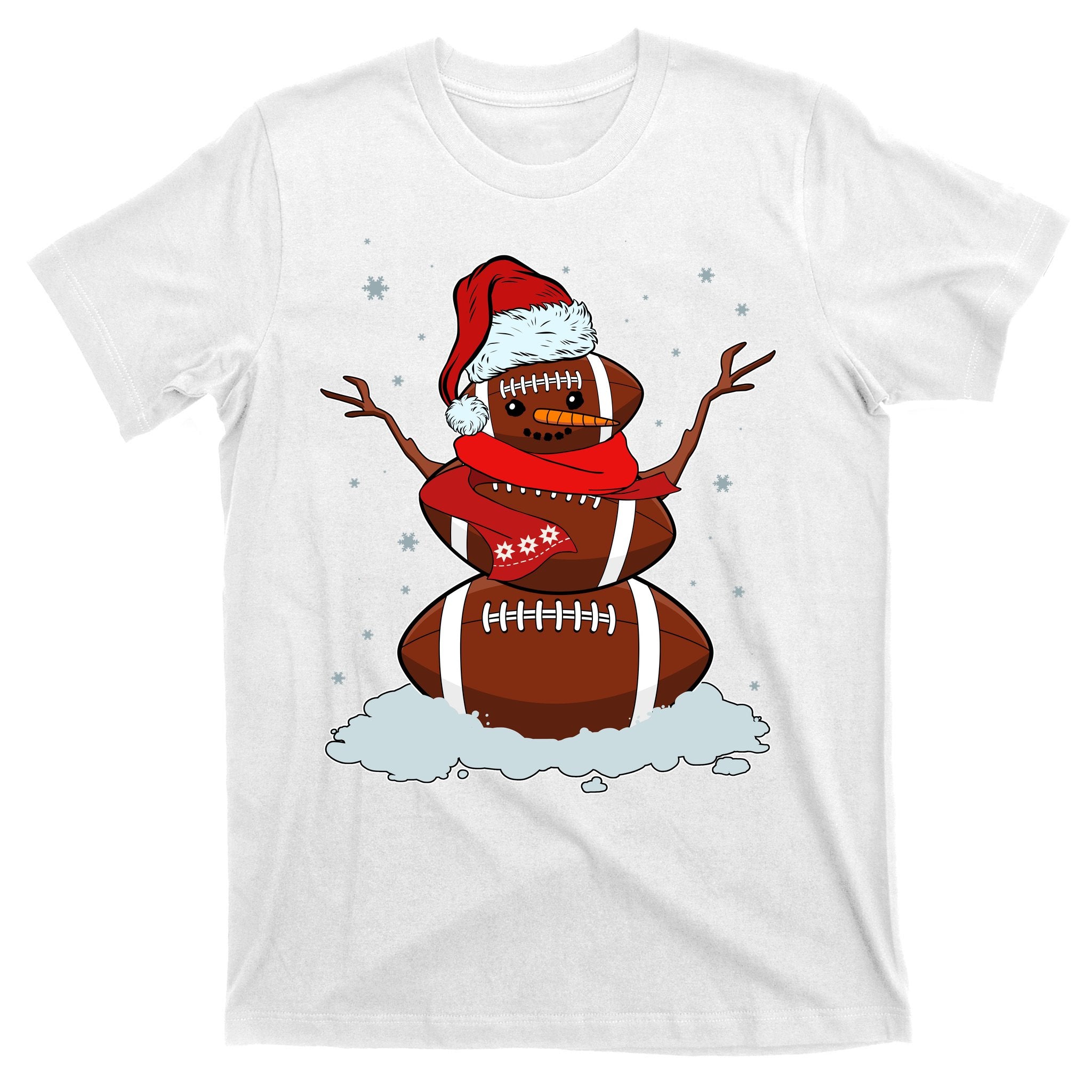 Funny Christmas Football Snowman T-Shirt