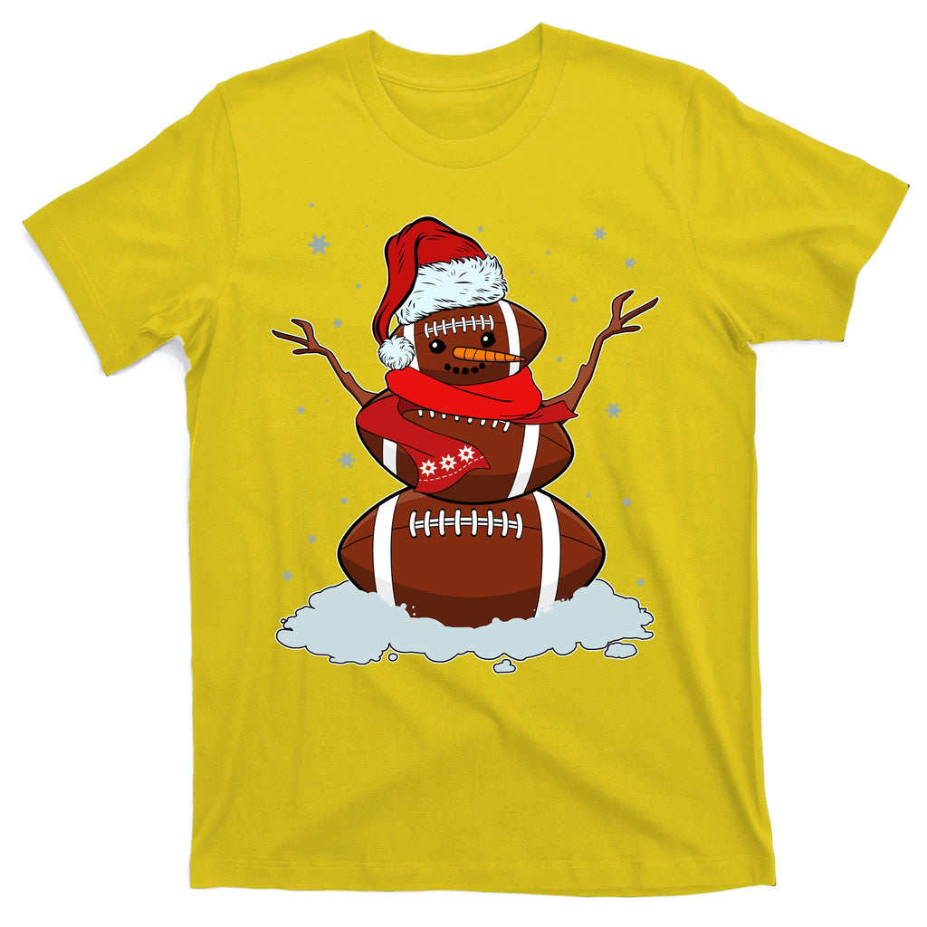 Funny Christmas Football Snowman T-Shirt