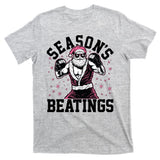 Funny Christmas Seasons Beatings Mma Boxing Santa Claus T-Shirt