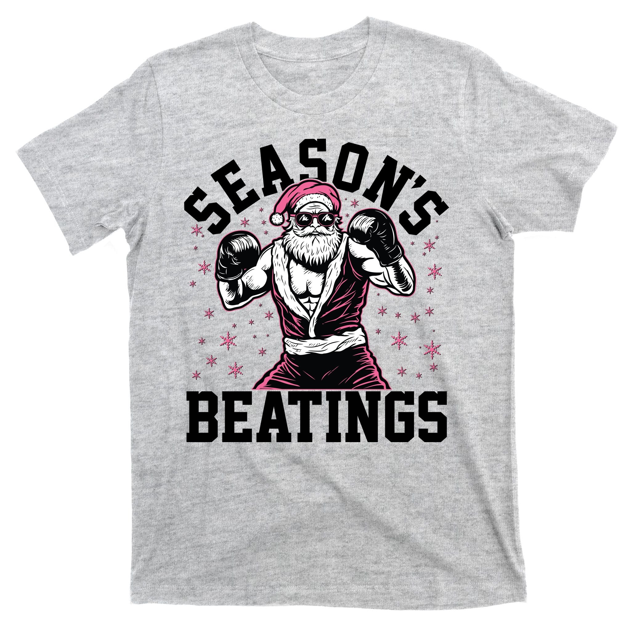 Funny Christmas Seasons Beatings Mma Boxing Santa Claus T-Shirt