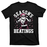 Funny Christmas Seasons Beatings Mma Boxing Santa Claus T-Shirt