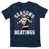Funny Christmas Seasons Beatings Mma Boxing Santa Claus T-Shirt