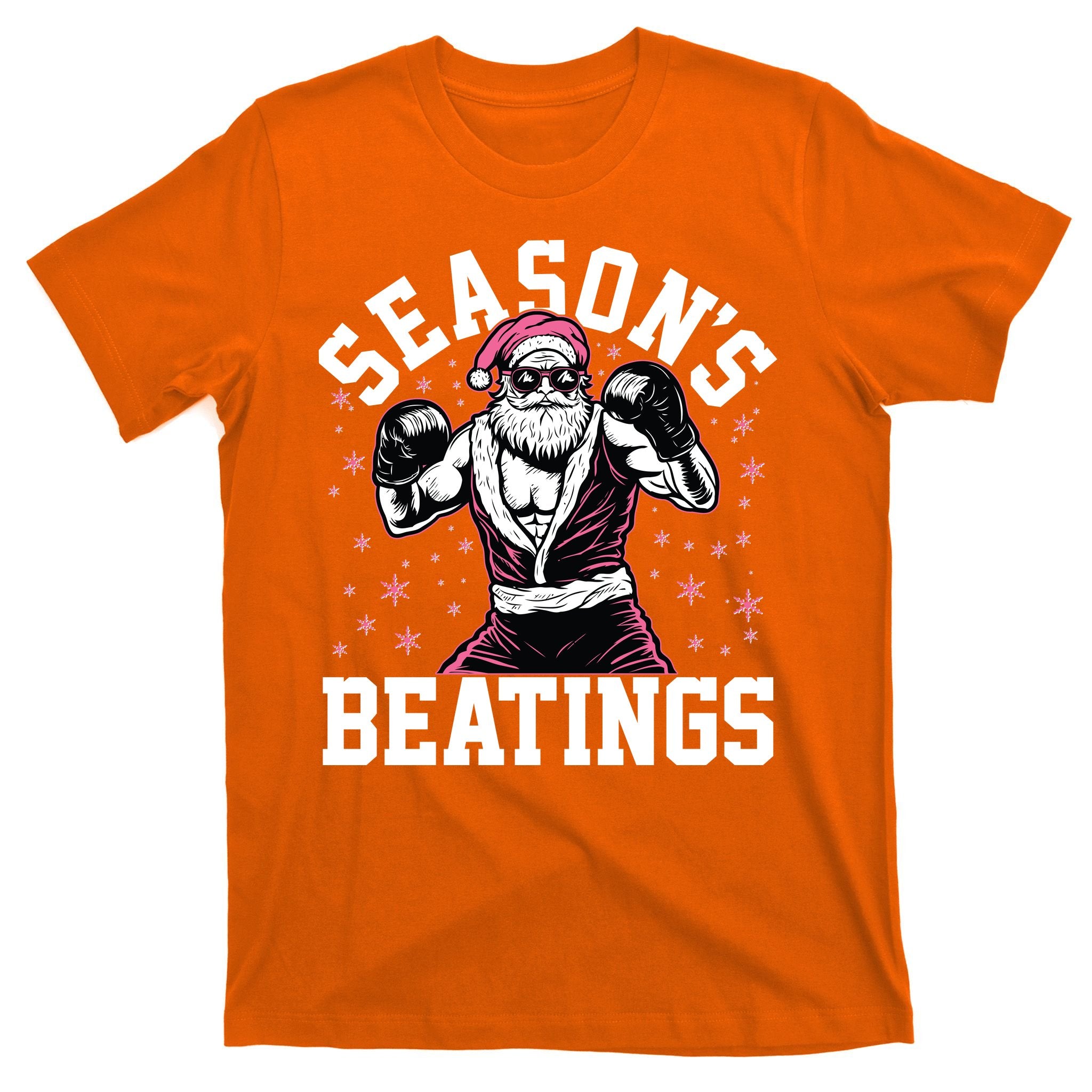 Funny Christmas Seasons Beatings Mma Boxing Santa Claus T-Shirt