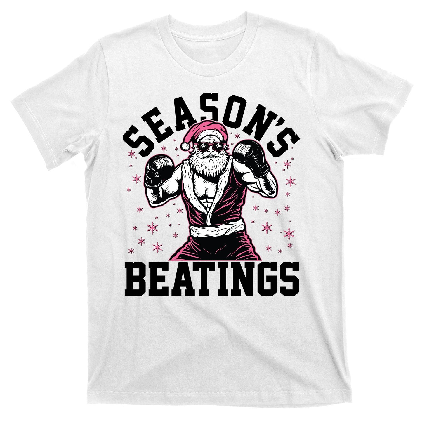 Funny Christmas Seasons Beatings Mma Boxing Santa Claus T-Shirt