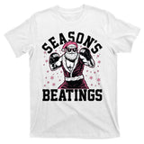 Funny Christmas Seasons Beatings Mma Boxing Santa Claus T-Shirt