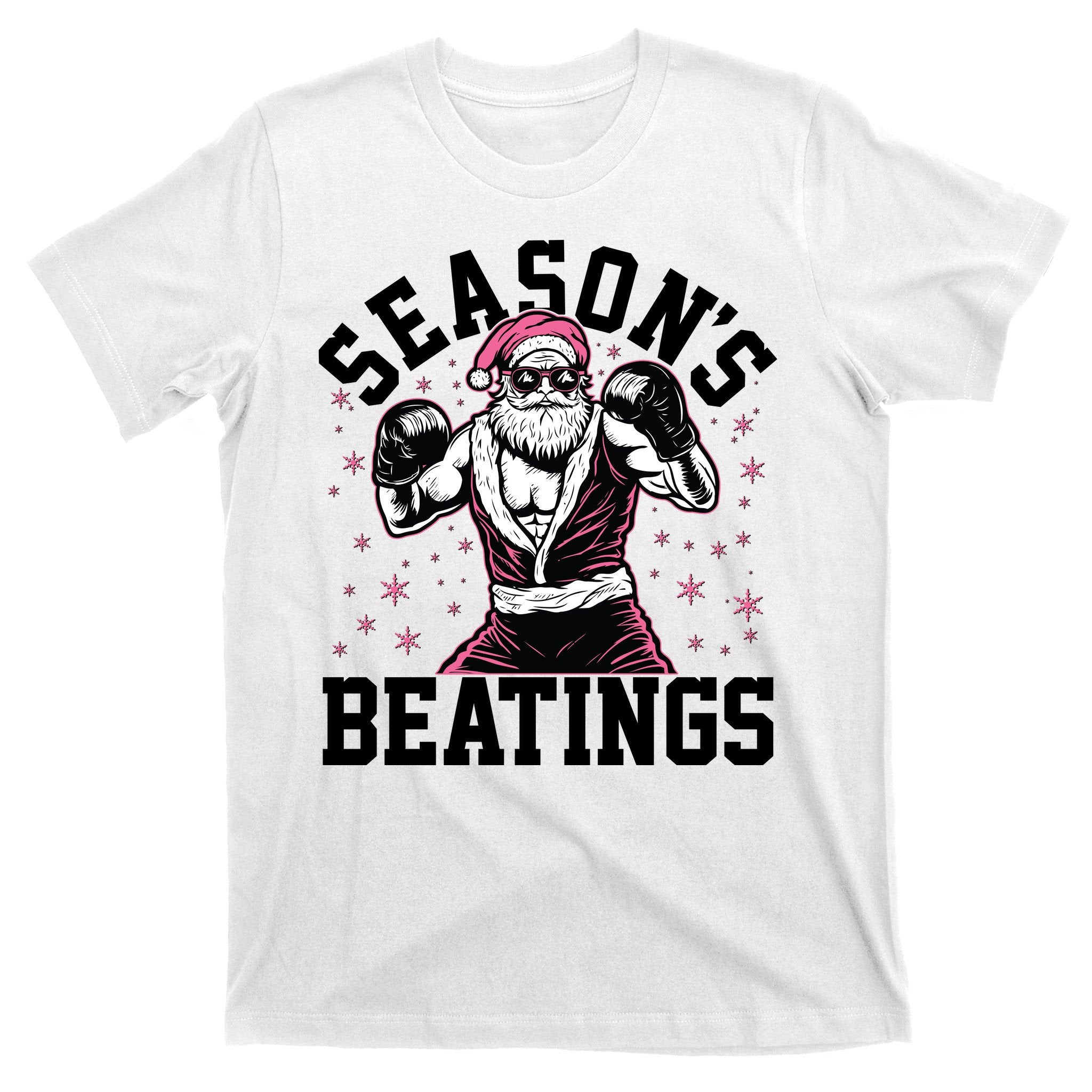 Funny Christmas Seasons Beatings Mma Boxing Santa Claus T-Shirt