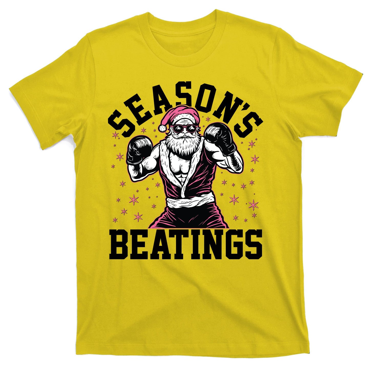 Funny Christmas Seasons Beatings Mma Boxing Santa Claus T-Shirt