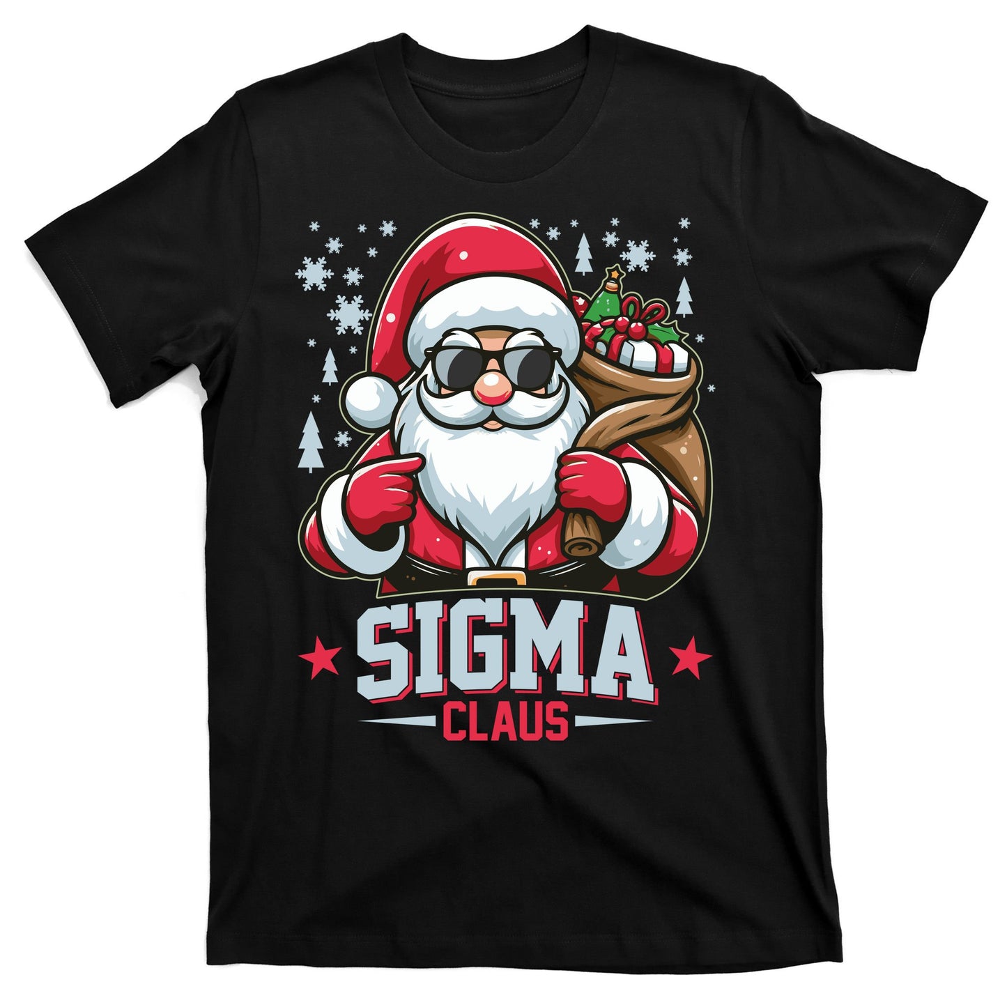Funny Christmas Sigma Claus Cool Santa Rizz Rizzler Meme T-Shirt