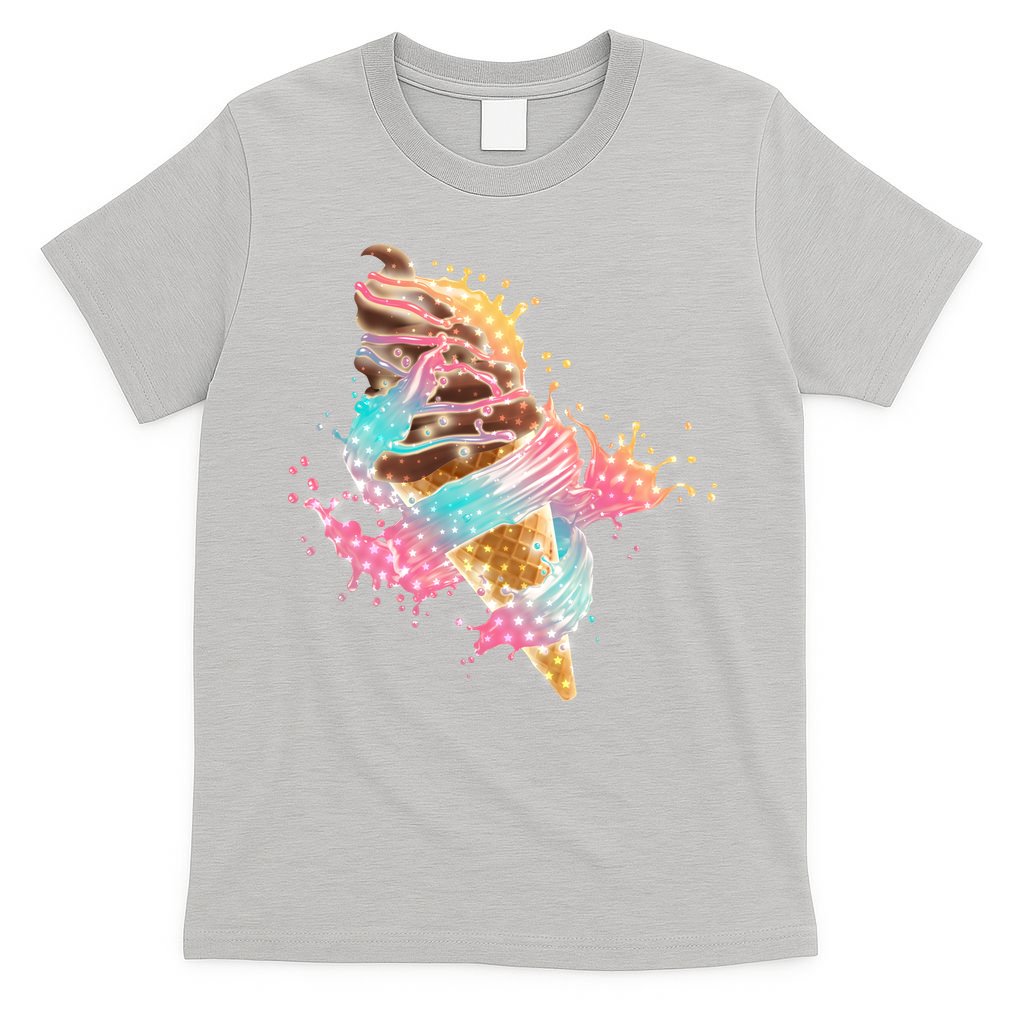 Fun Colorful Summer Time Chocolate Ice Cream T-Shirt