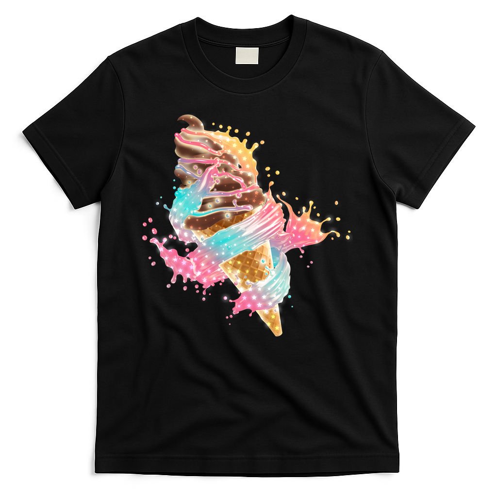 Fun Colorful Summer Time Chocolate Ice Cream T-Shirt