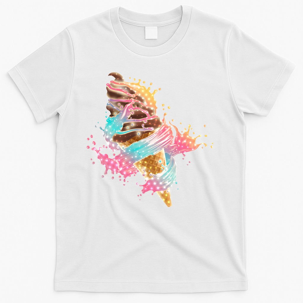 Fun Colorful Summer Time Chocolate Ice Cream T-Shirt
