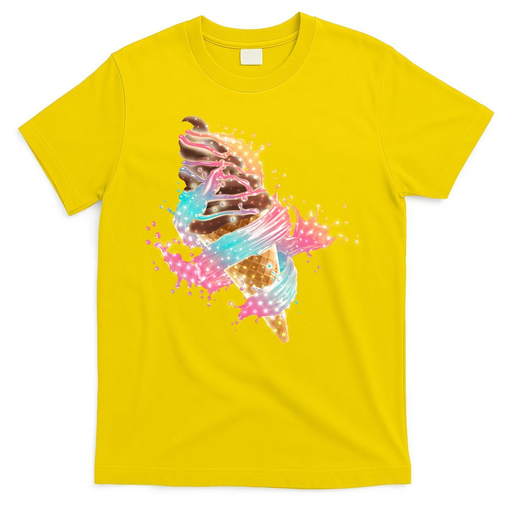 Fun Colorful Summer Time Chocolate Ice Cream T-Shirt