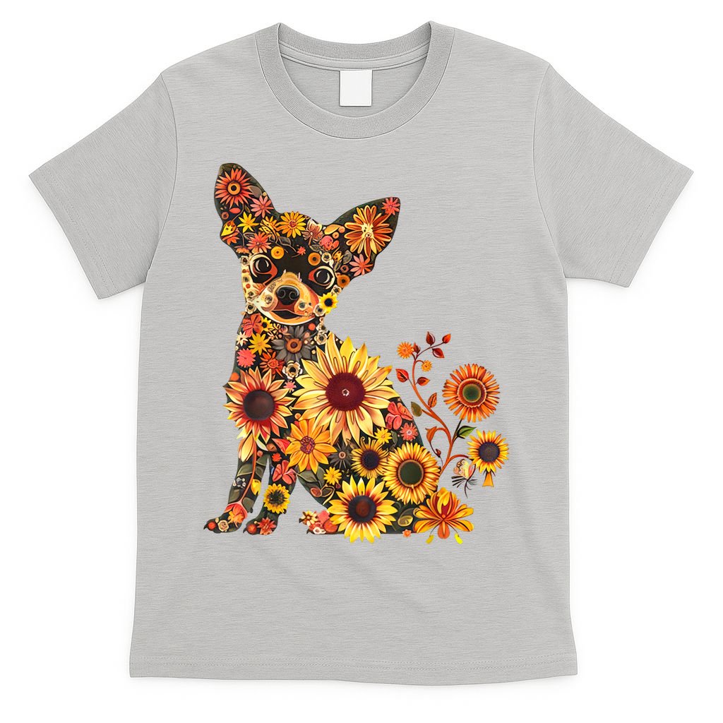 Floral Chihuahua Sunflower Mama Cute Mom Mother's Day  T-Shirt
