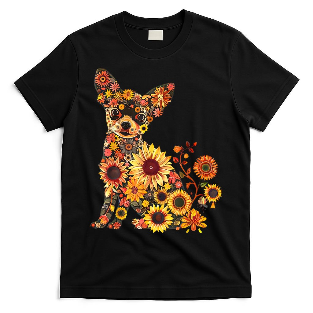 Floral Chihuahua Sunflower Mama Cute Mom Mother's Day  T-Shirt