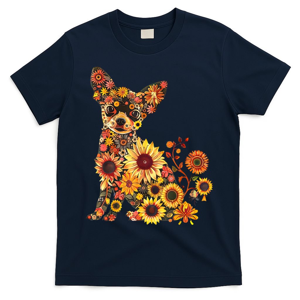 Floral Chihuahua Sunflower Mama Cute Mom Mother's Day  T-Shirt