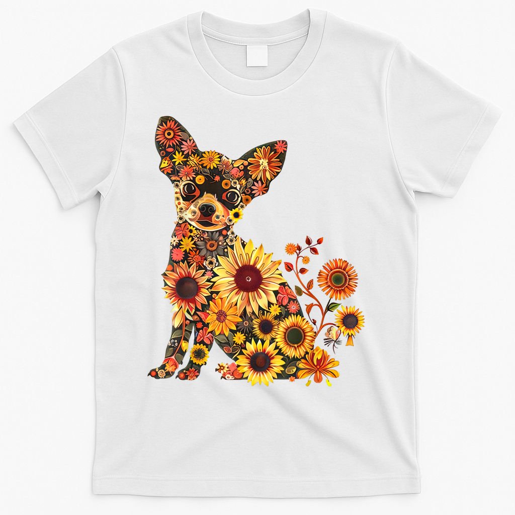 Floral Chihuahua Sunflower Mama Cute Mom Mother's Day  T-Shirt